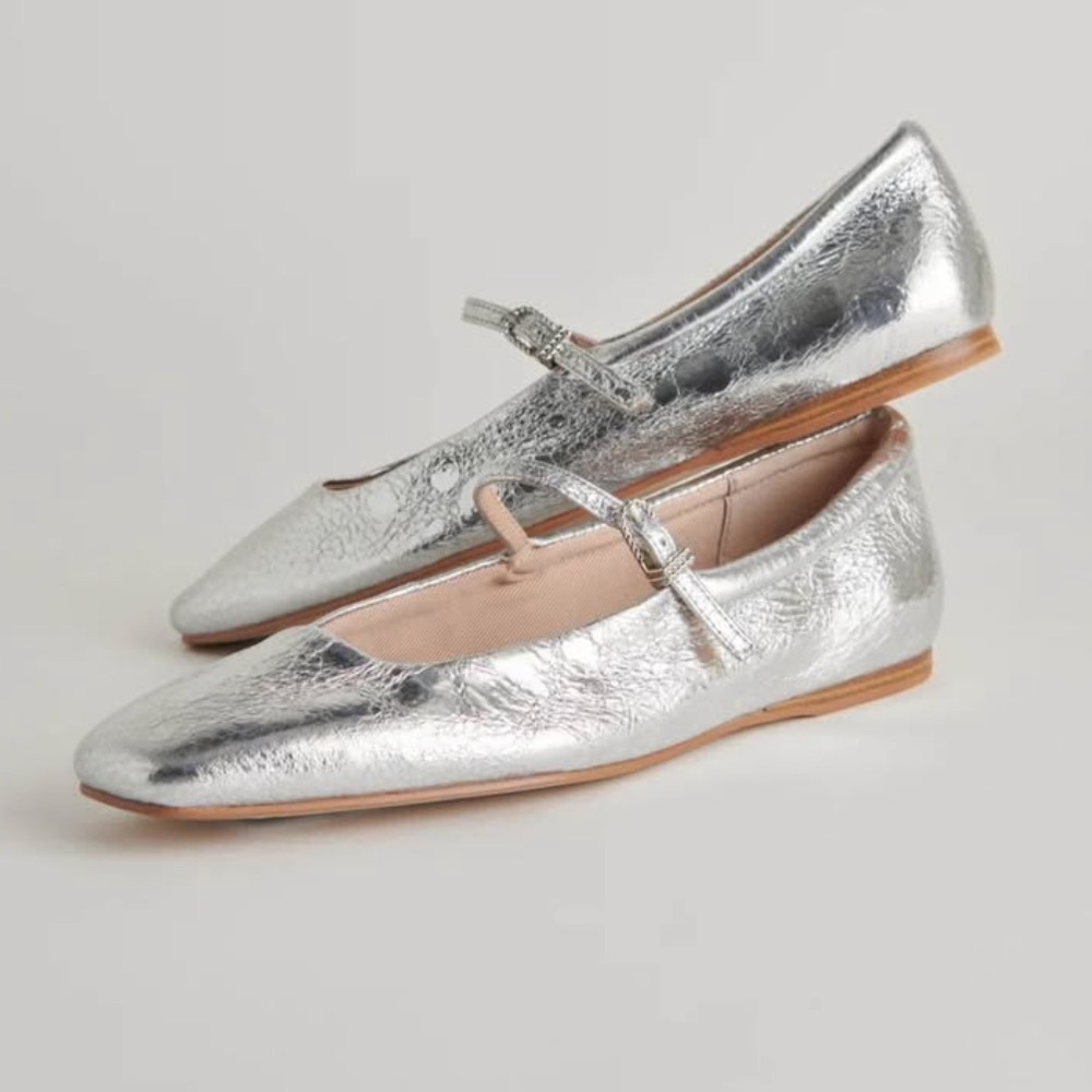 Dolce Vita Reyes Silver Mary Jane Ballet Flats